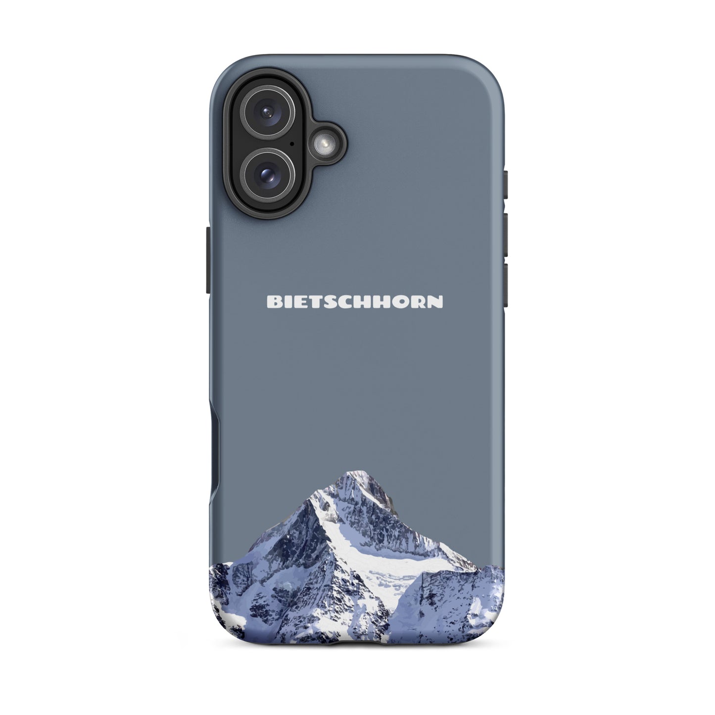 iPhone Case - Bietschhorn - Schiefergrau: Hard Case für Apple iPhone mit dem Berggipfel des Bietschhorn im Wallis