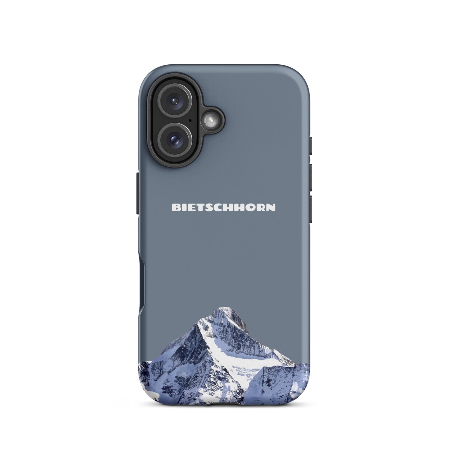 iPhone Case - Bietschhorn - Schiefergrau: Hard Case für Apple iPhone mit dem Berggipfel des Bietschhorn im Wallis