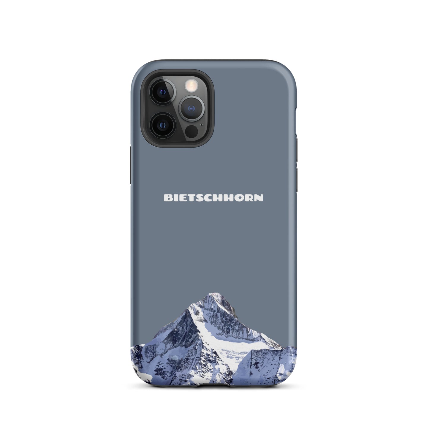 iPhone Case - Bietschhorn - Schiefergrau: Hard Case für Apple iPhone mit dem Berggipfel des Bietschhorn im Wallis