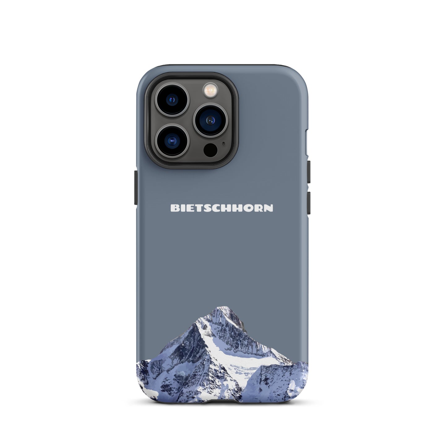 iPhone Case - Bietschhorn - Schiefergrau: Hard Case für Apple iPhone mit dem Berggipfel des Bietschhorn im Wallis