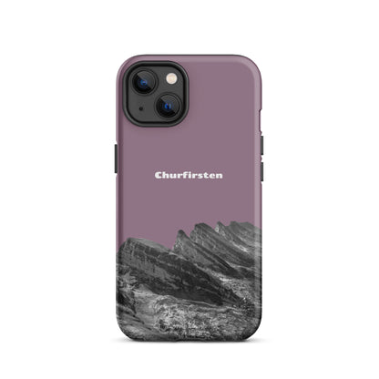 iPhone Case - Churfirsten - Pastellviolett : Eine robuste Schutzhülle in attraktivem Design mit den Gipfeln der Churfirsten im Toggenburg.