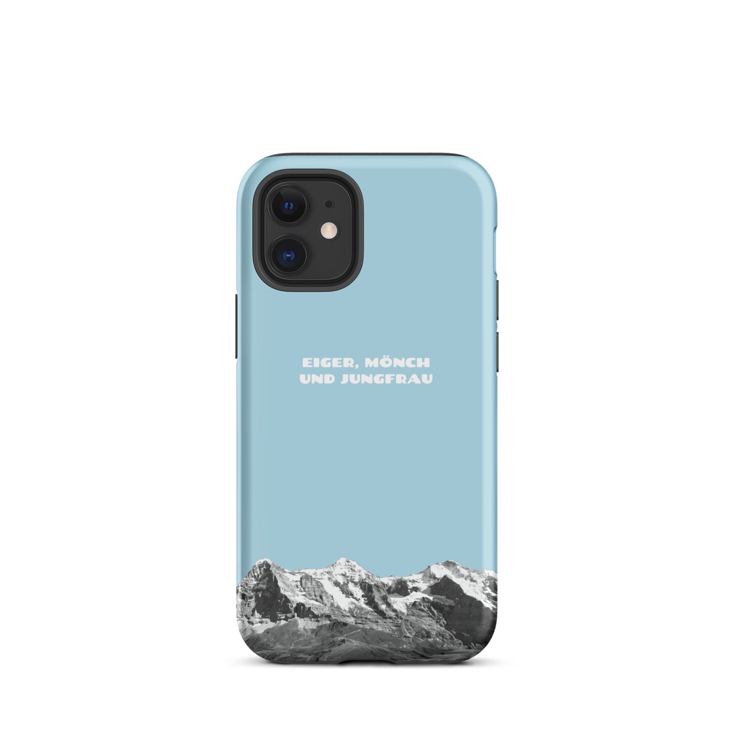 iPhone Hard Case mit Eiger, Mönch und Jungfrau Bergpanorama in Hellblau für Apple iPhone