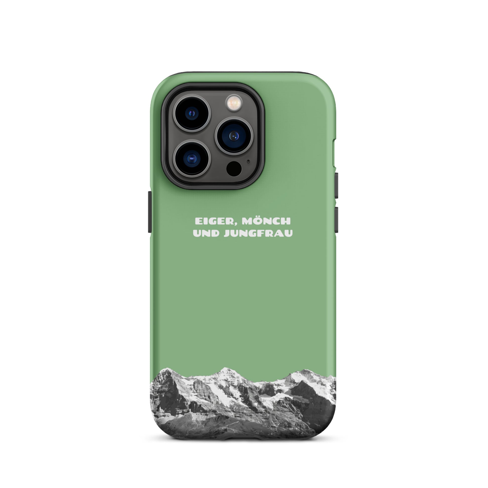 iPhone Hard Case mit Eiger, Mönch und Jungfrau Bergpanorama in Hellgrün für Apple iPhone