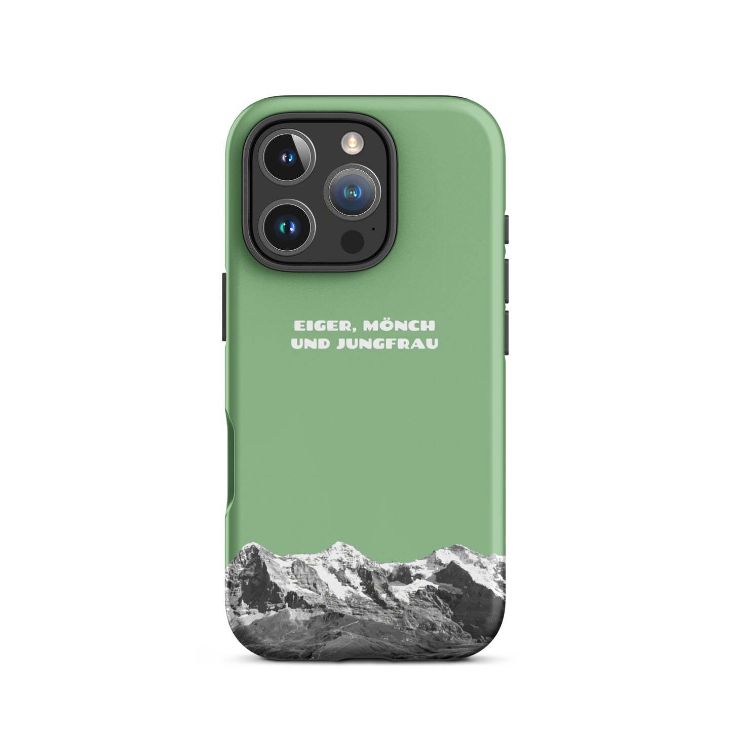 iPhone Hard Case mit Eiger, Mönch und Jungfrau Bergpanorama in Hellgrün für Apple iPhone
