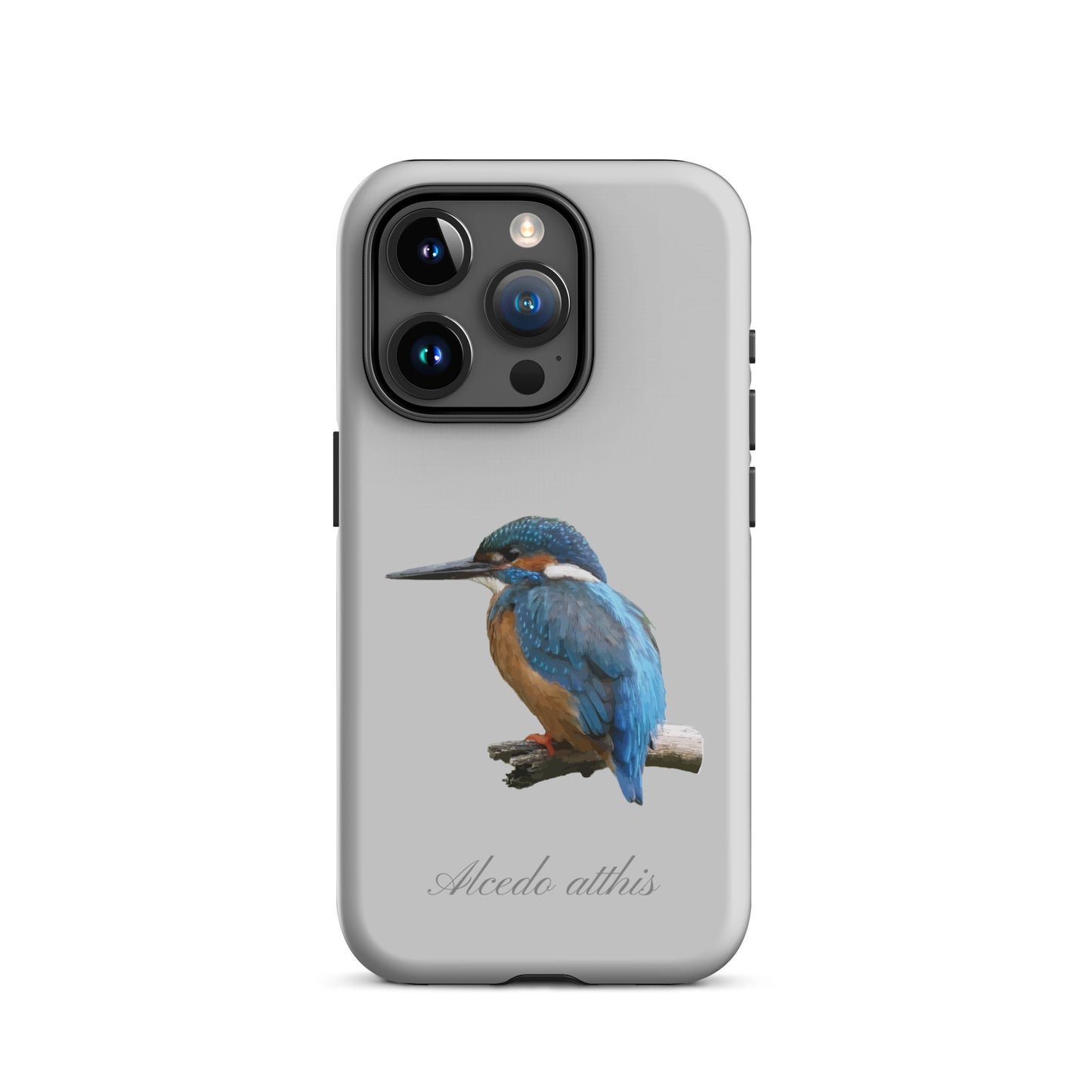 Graue iPhone-Hülle mit Eisvogel-Design, schützende Silikonhülle für Apple iPhone