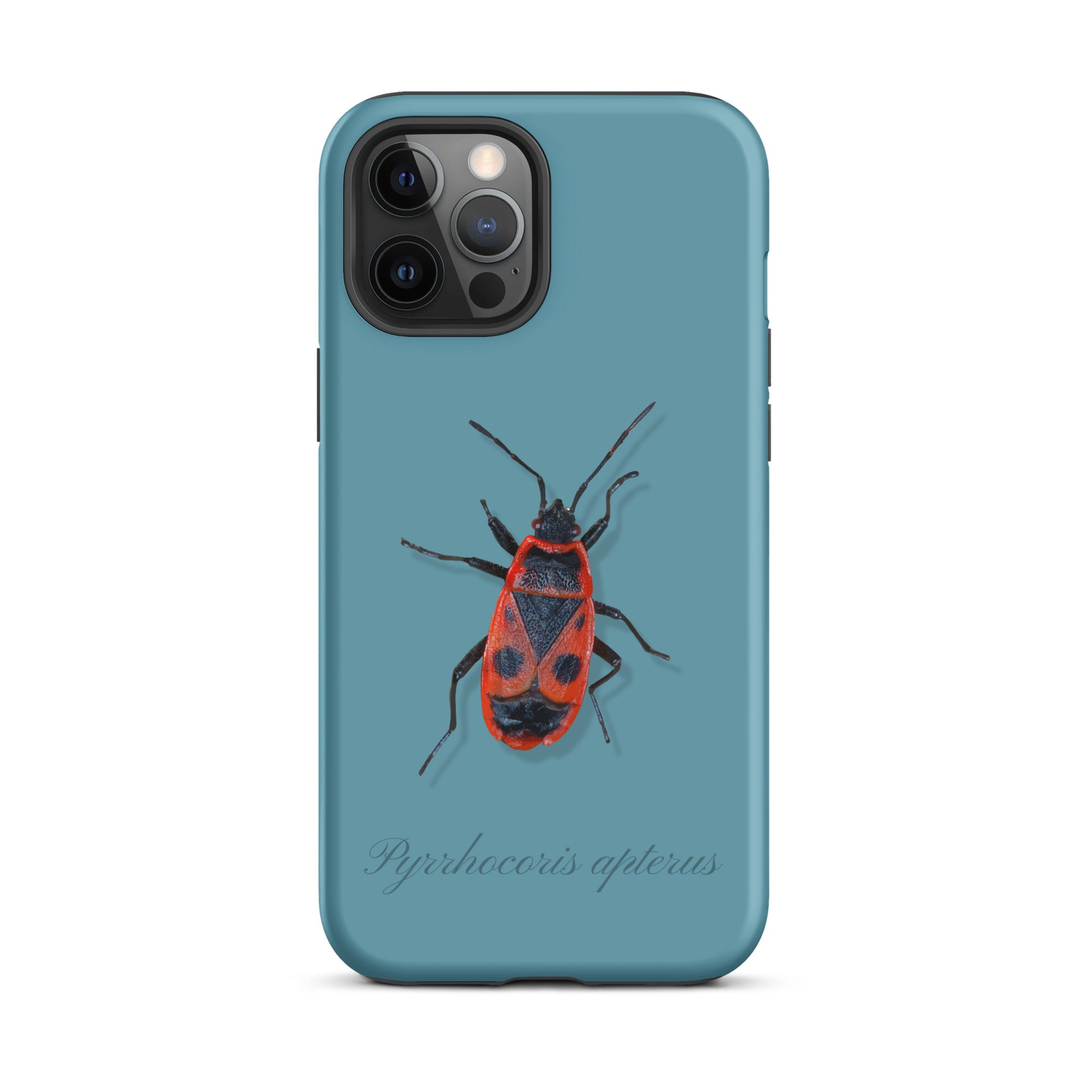 Schutzhülle für iPhone, Feuerwanze-Design in Gletscherwasserblau, robust und stilvoll