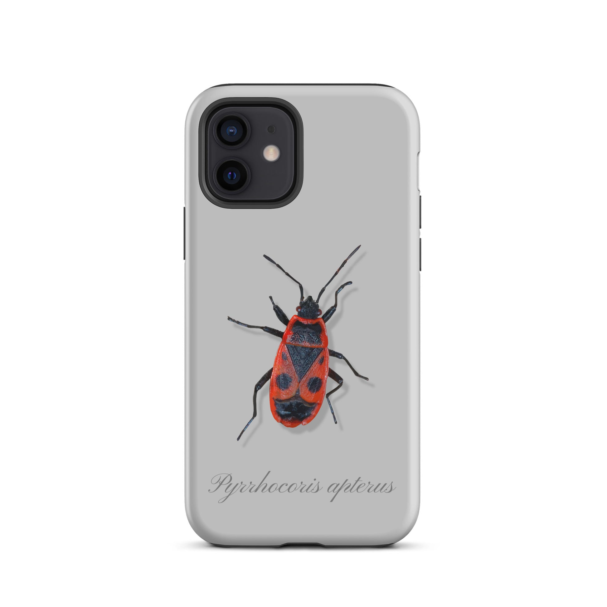 Graue iPhone-Hülle mit Feuerwanzen-Design, robuste Schutzhülle für Apple iPhone