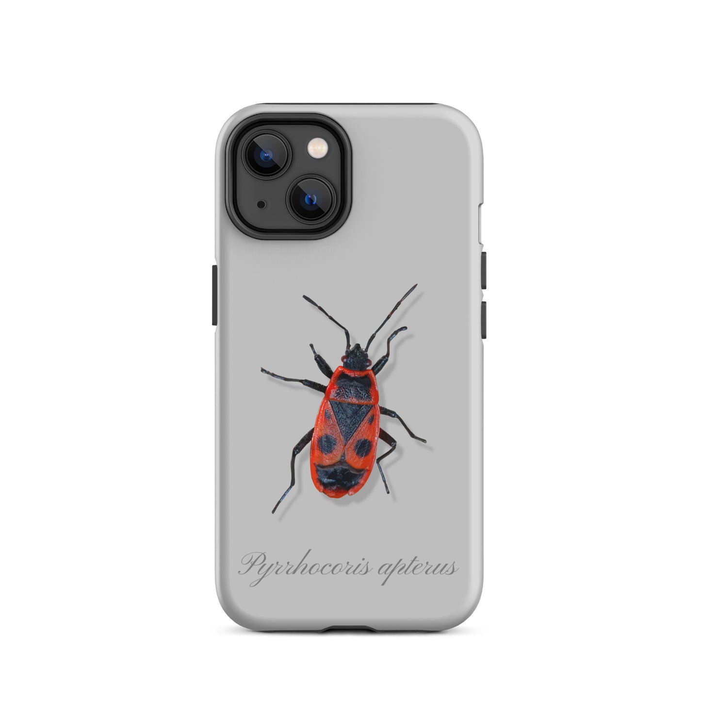 Graue iPhone-Hülle mit Feuerwanzen-Design, robuste Schutzhülle für Apple iPhone
