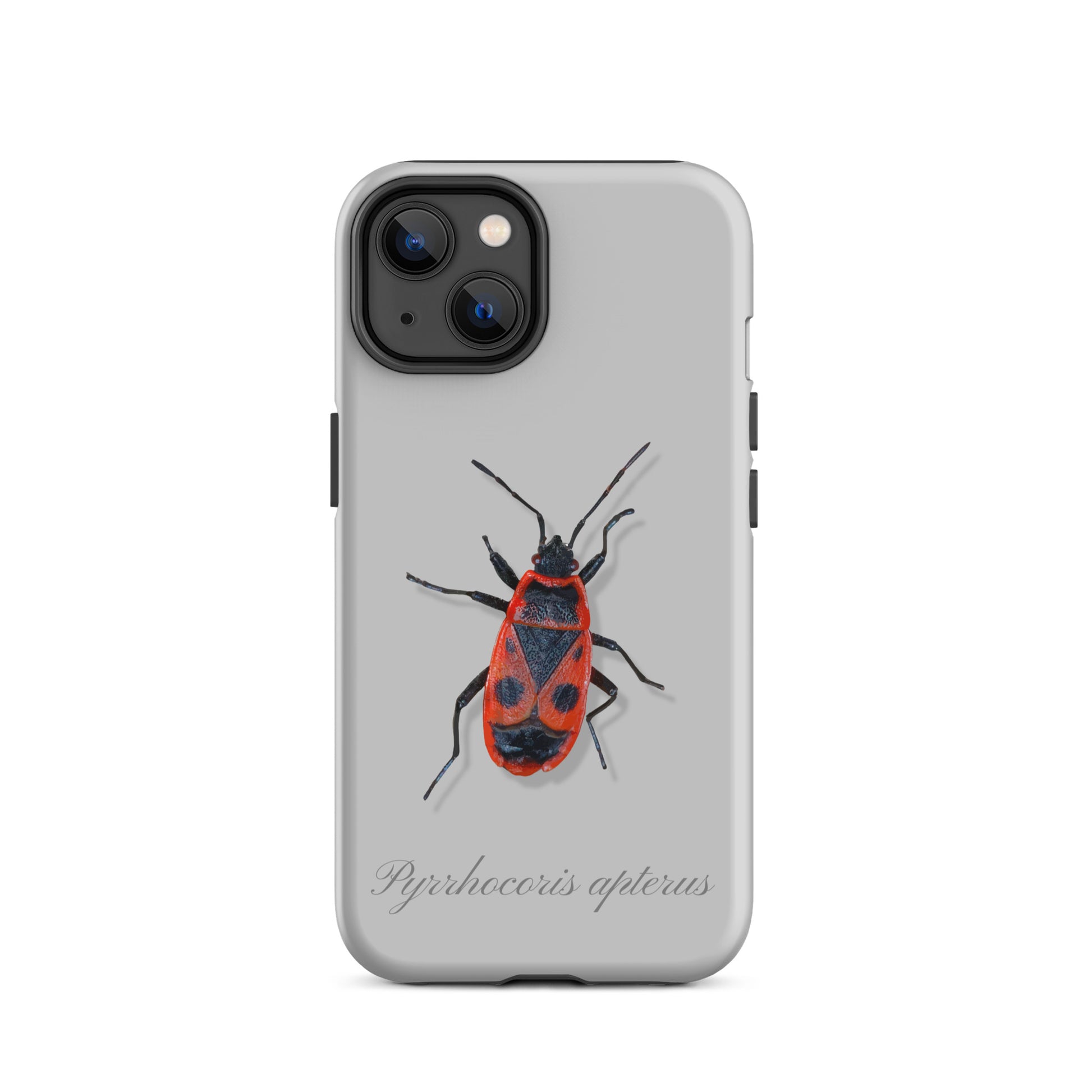 Graue iPhone-Hülle mit Feuerwanzen-Design, robuste Schutzhülle für Apple iPhone
