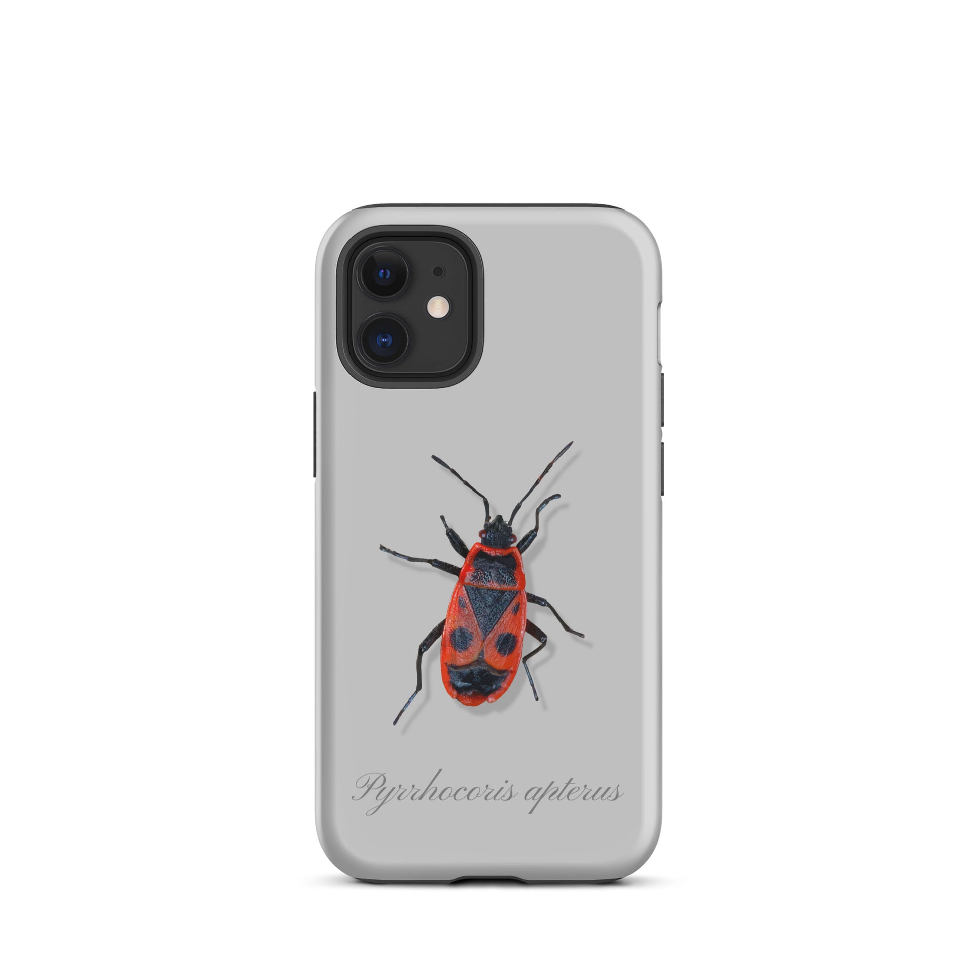 Graue iPhone-Hülle mit Feuerwanzen-Design, Schutzhülle aus robustem Material für Apple iPhone