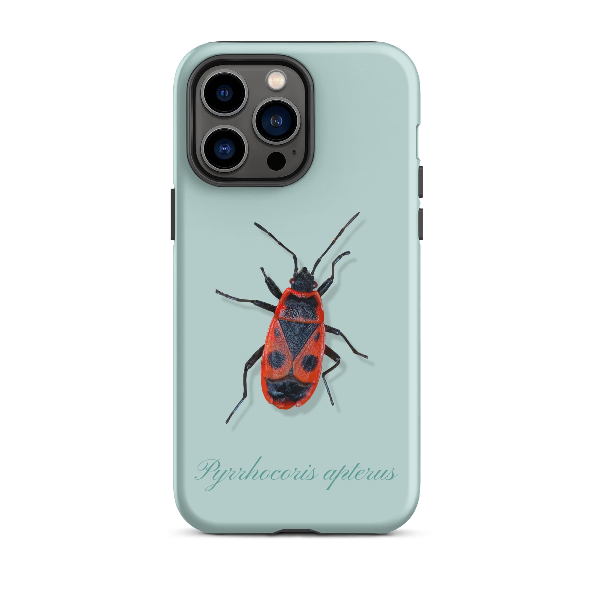 iPhone Case mit Feuerwanzen-Design in Hellblau, Schutzhülle für Apple iPhone