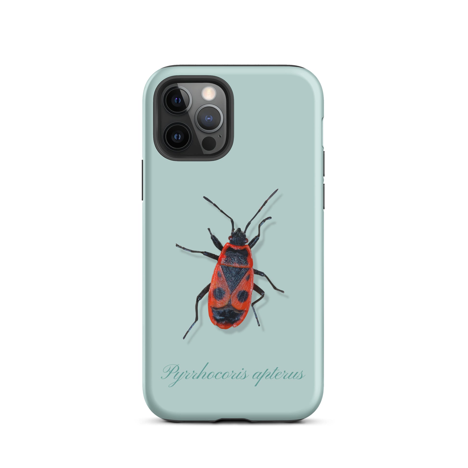 Hellblaue iPhone-Hülle mit Feuerwanzen-Design, Schutzhülle für Apple iPhone