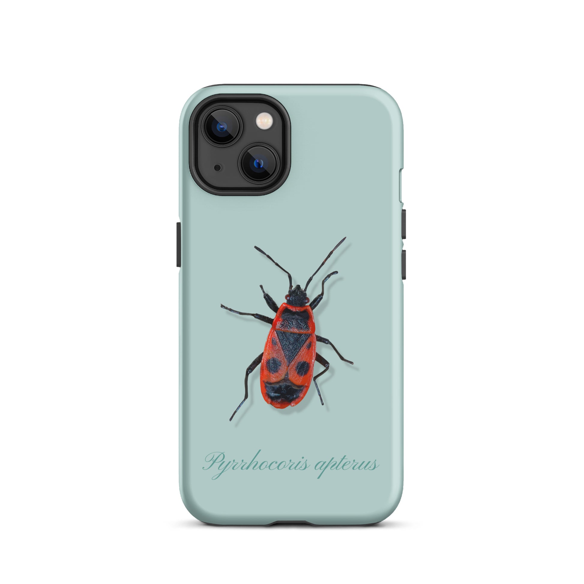 iPhone Hülle in Hellblau mit Feuerwanzen-Design, Schutzhülle für Apple iPhone