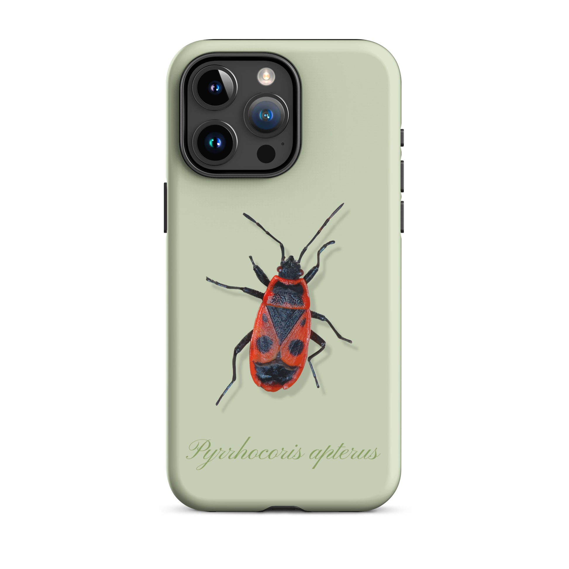 Hellgrüne iPhone-Hülle mit Feuerwanzen-Design, Schutzhülle aus Silikon für Apple iPhone