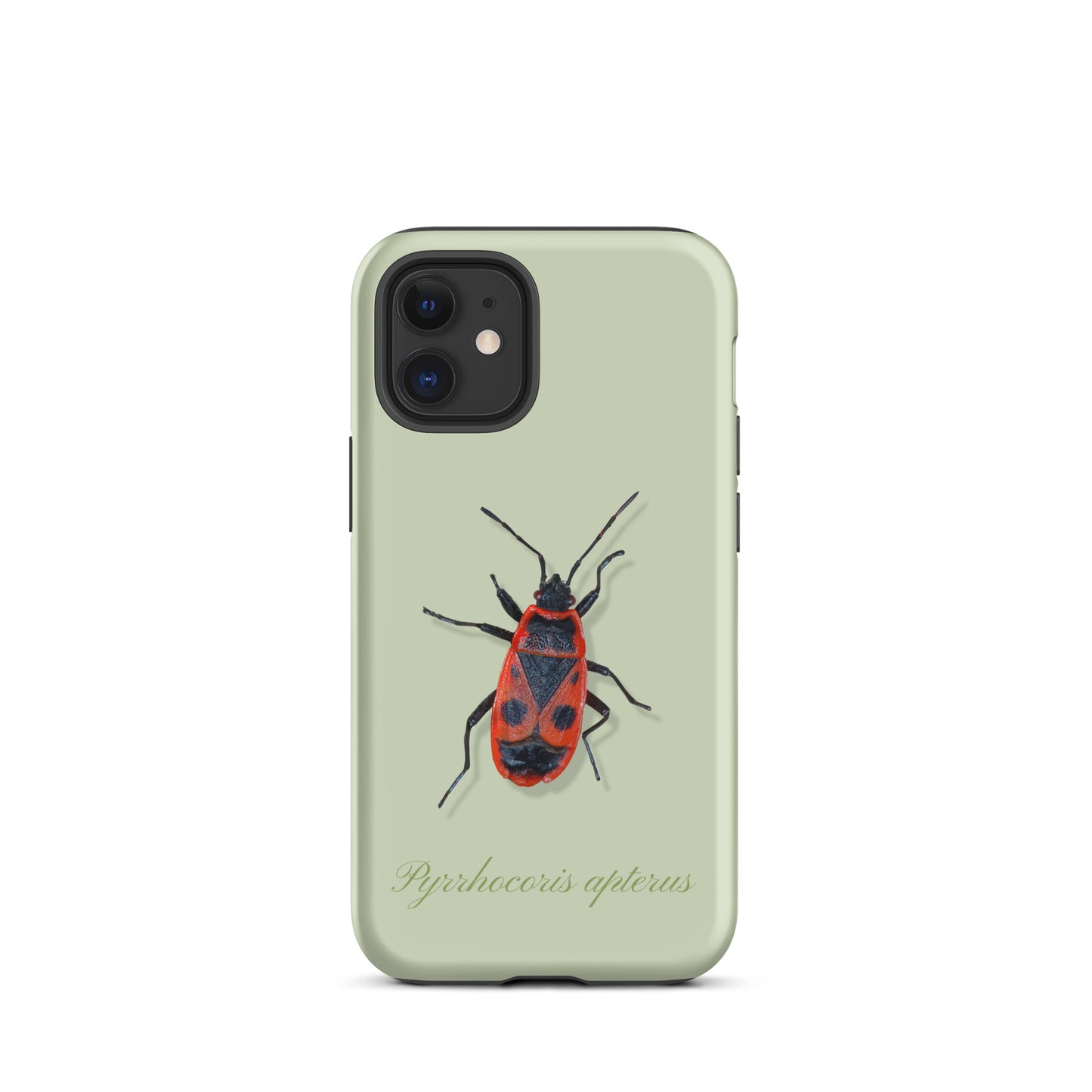 iPhone Hülle in Hellgrün mit Feuerwanzen-Design, Schutzhülle aus robustem Material für Apple iPhone