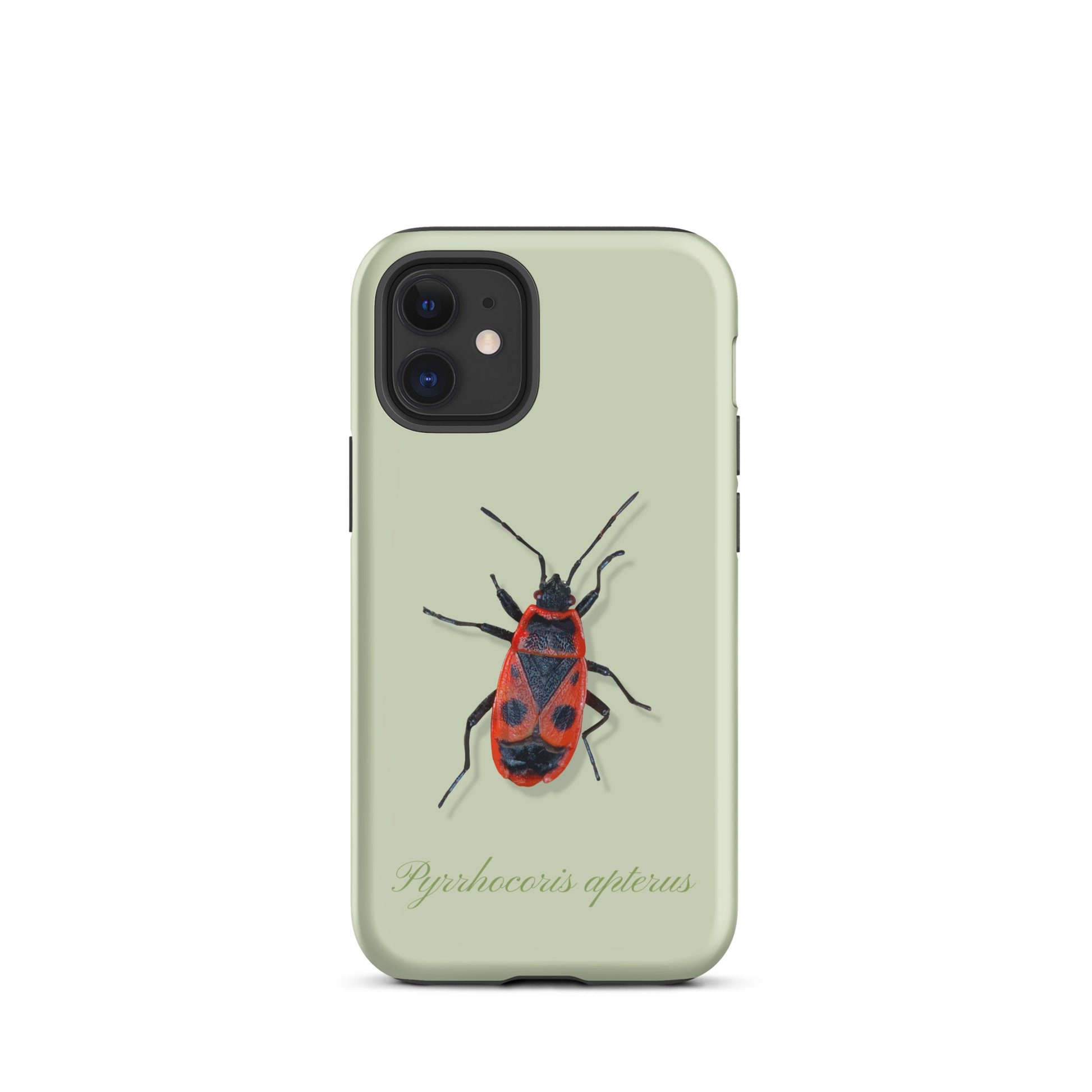 iPhone Hülle in Hellgrün mit Feuerwanzen-Design, Schutzhülle aus robustem Material für Apple iPhone