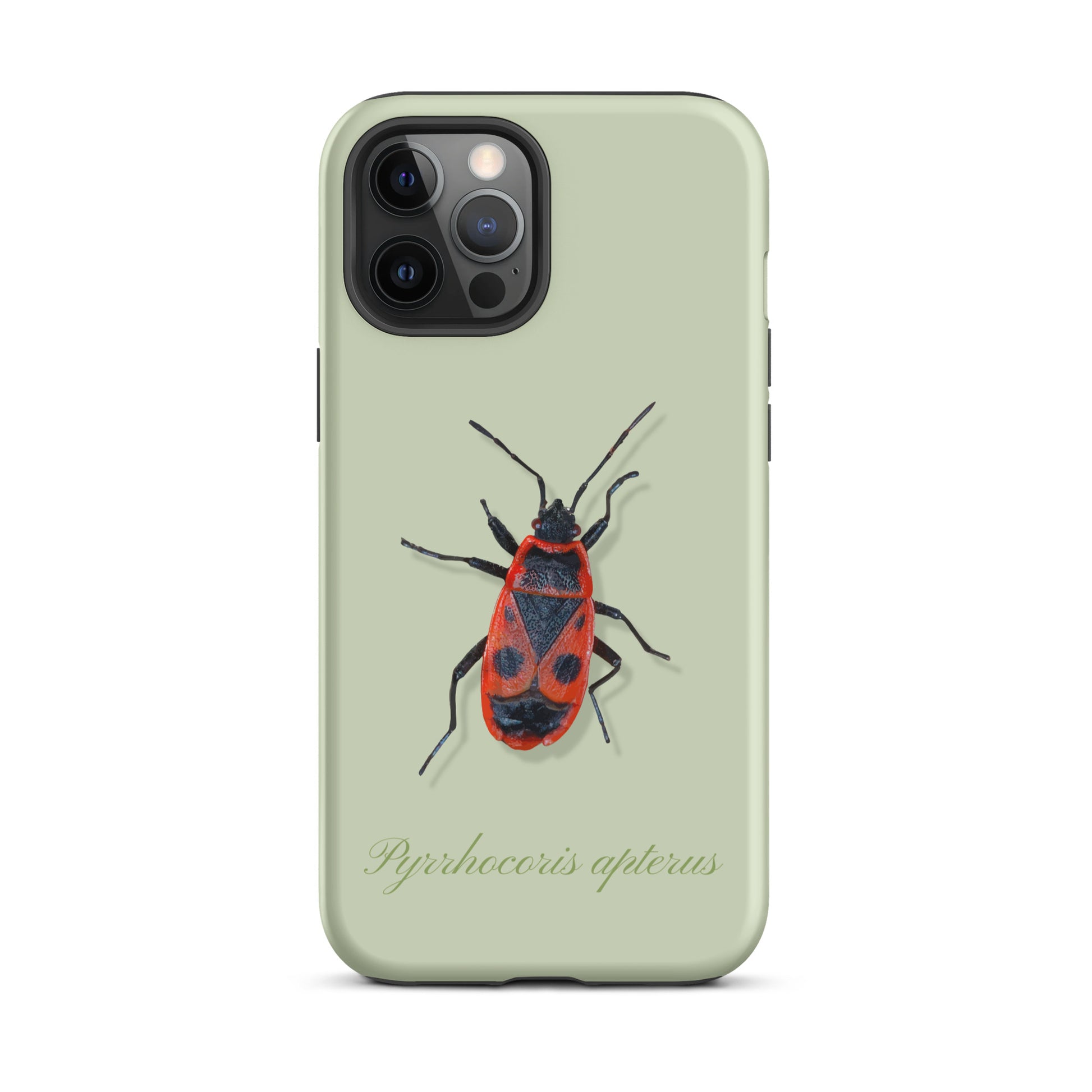 iPhone Hülle in Hellgrün mit Feuerwanzen-Design, Schutzhülle aus robustem Material für Apple iPhone
