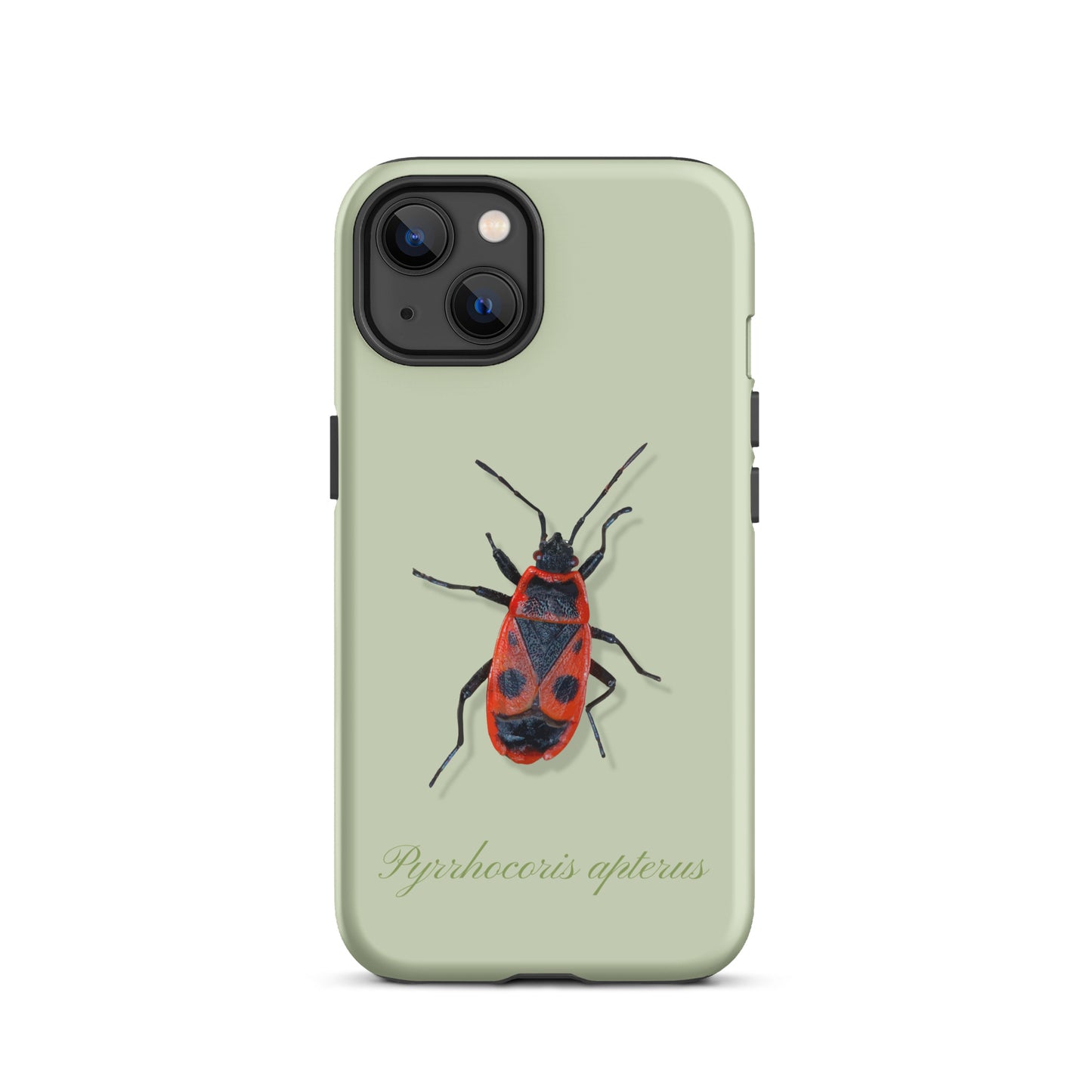 Hellgrüne iPhone Hülle mit Feuerwanzen-Design, Schutzhülle aus robustem Material für Apple iPhone