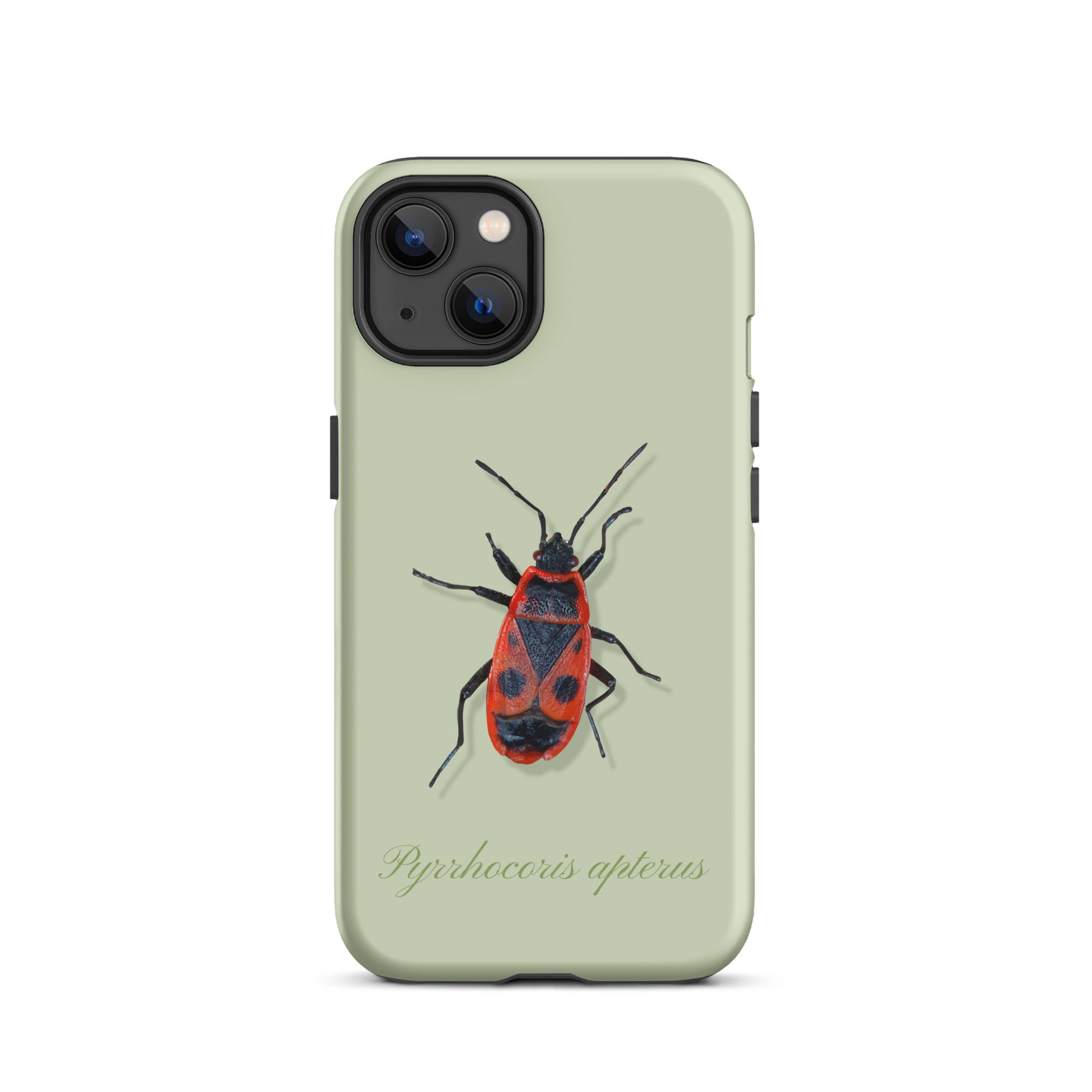 Hellgrüne iPhone Hülle mit Feuerwanzen-Design, Schutzhülle aus robustem Material für Apple iPhone