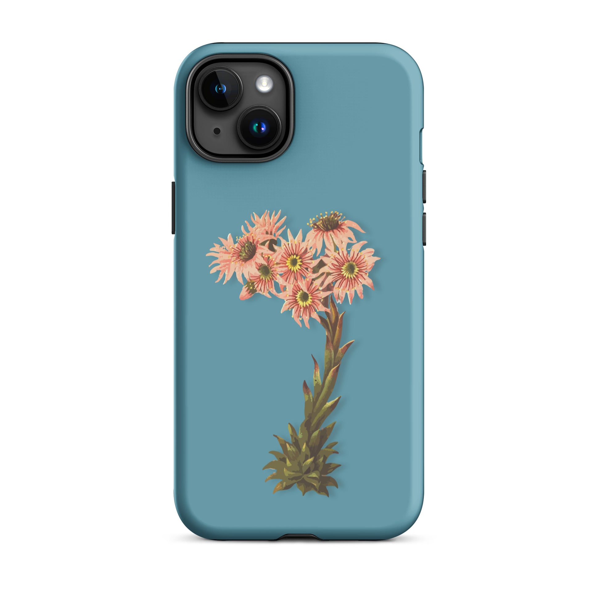 iPhone Case Hauswurz in Gletscherwasserblau mit Naturmotiv und Schutzfunktion