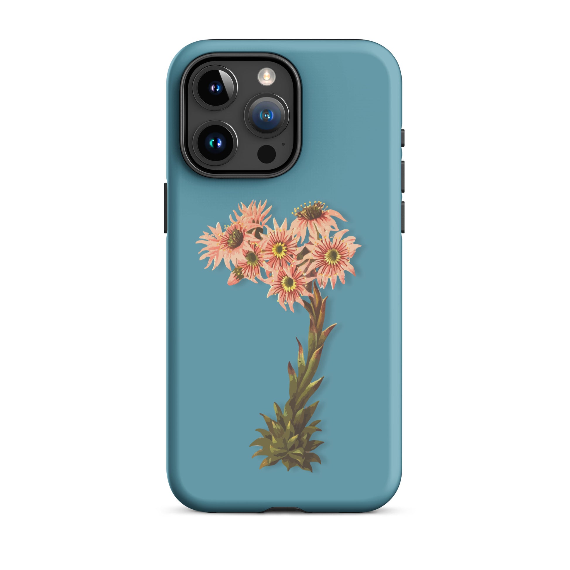 Gletscherwasserblaue iPhone Hülle aus Hauswurz-Material mit präziser Passform und Schutzfunktion für Apple iPhone.
