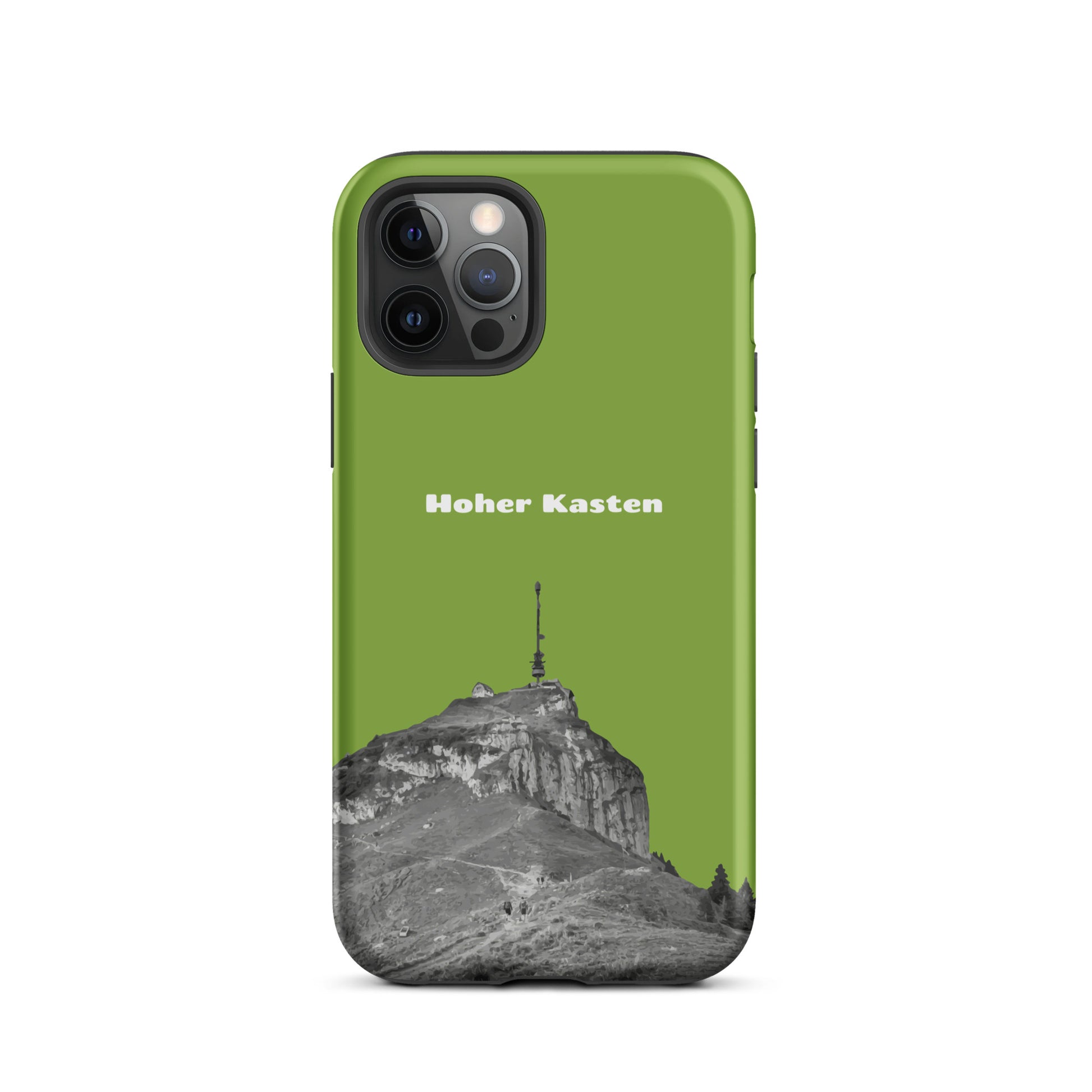 iPhone Case - Hoher Kasten - Gelbgrün: Eine robuste Schutzhülle in attraktivem Design mit dem Gipfel des Hohen Kasten im Alpstein.