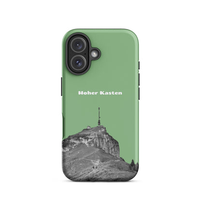 Robuste iPhone Hülle in Hellgrün mit Hoher Kasten Design aus dem Alpstein, Schutzhülle mit attraktivem Design.