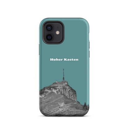 iPhone Case - Hoher Kasten - Kadettenblau: Robuste Handyhülle mit attraktivem Design und Motiv des Gipfels Hoher Kasten im Alpstein.