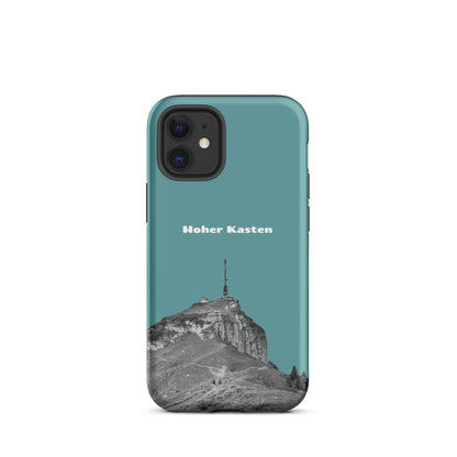 Robuste iPhone-Hülle in Kadettenblau mit Hoher-Kasten-Design, Schutzhülle aus hochwertigem Material.