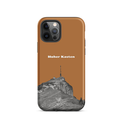 iPhone Case Hoher Kasten Kupfer, robuste Schutzhülle mit Alpstein-Motiv, attraktives Design.