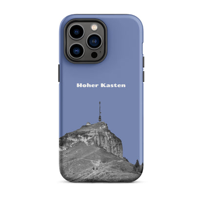 iPhone-Hülle Hoher Kasten in Pastellblau, robuste Schutzhülle mit Alpstein-Motiv.