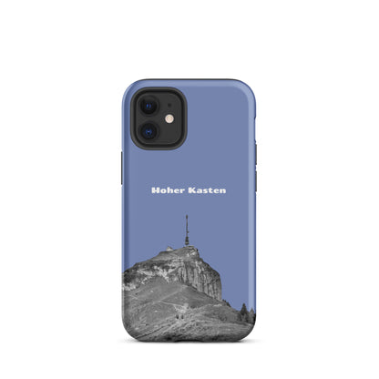 Robuste iPhone Hülle in Pastellblau mit Hoher Kasten Design aus dem Alpstein, stoßfest.