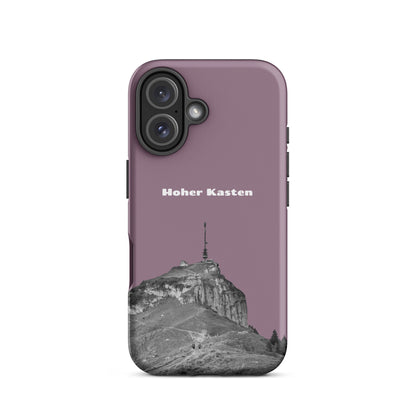 Robuste iPhone Hülle in Pastellviolett mit Hoher Kasten Design aus dem Alpstein, Schutzhülle mit attraktivem Design.