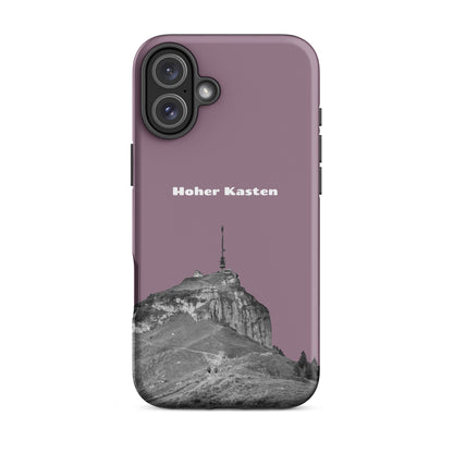 Robuste iPhone Schutzhülle in Pastellviolett mit Hoher Kasten Design aus dem Alpstein.