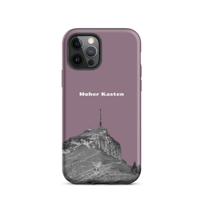 Robuste iPhone Schutzhülle in Pastellviolett mit Hoher Kasten Design aus dem Alpstein.