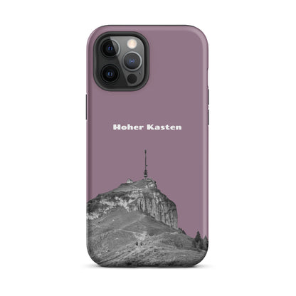 Robuste iPhone Hülle in Pastellviolett mit Hoher Kasten Design aus dem Alpstein.