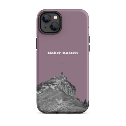 Robuste iPhone Hülle in Pastellviolett mit Hoher Kasten Design aus dem Alpstein.