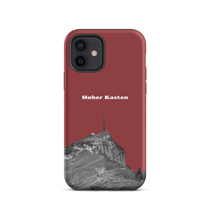 Robuste iPhone-Hülle in Rot mit Hoher-Kasten-Design, Schutzhülle aus strapazierfähigem Material.