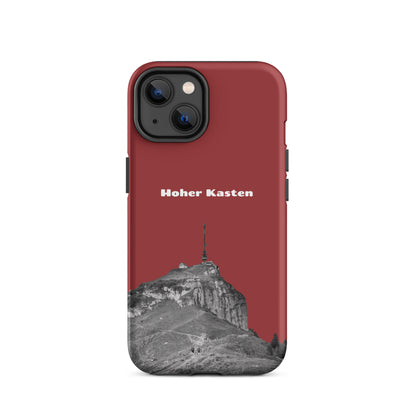 Robuste rote iPhone-Hülle mit Alpstein-Motiv, Hoher Kasten Design, schützende Handyhülle
