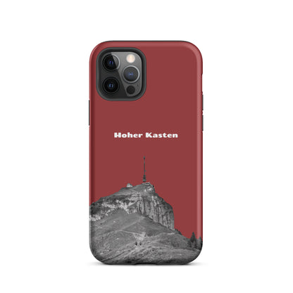 Rote iPhone-Hülle mit Hoher-Kasten-Design, robuste Schutzhülle aus strapazierfähigem Material.