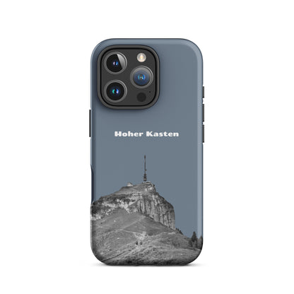 Schiefergraue iPhone-Hülle mit Hoher-Kasten-Design, robust und stylisch aus dem Alpstein.