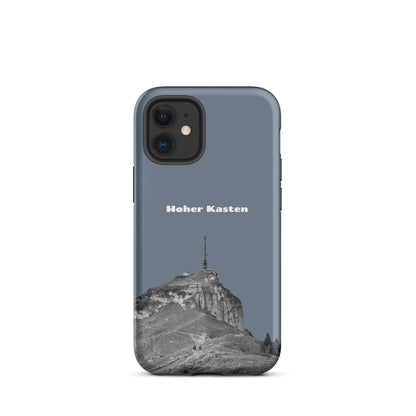 Schiefergraue iPhone-Hülle mit Hoher-Kasten-Design, robust und stilvoll, aus hochwertigem Material.