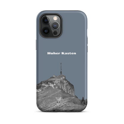 Robuste iPhone Hülle in Schiefergrau mit Hoher Kasten Design aus dem Alpstein, stoßfest und elegant.