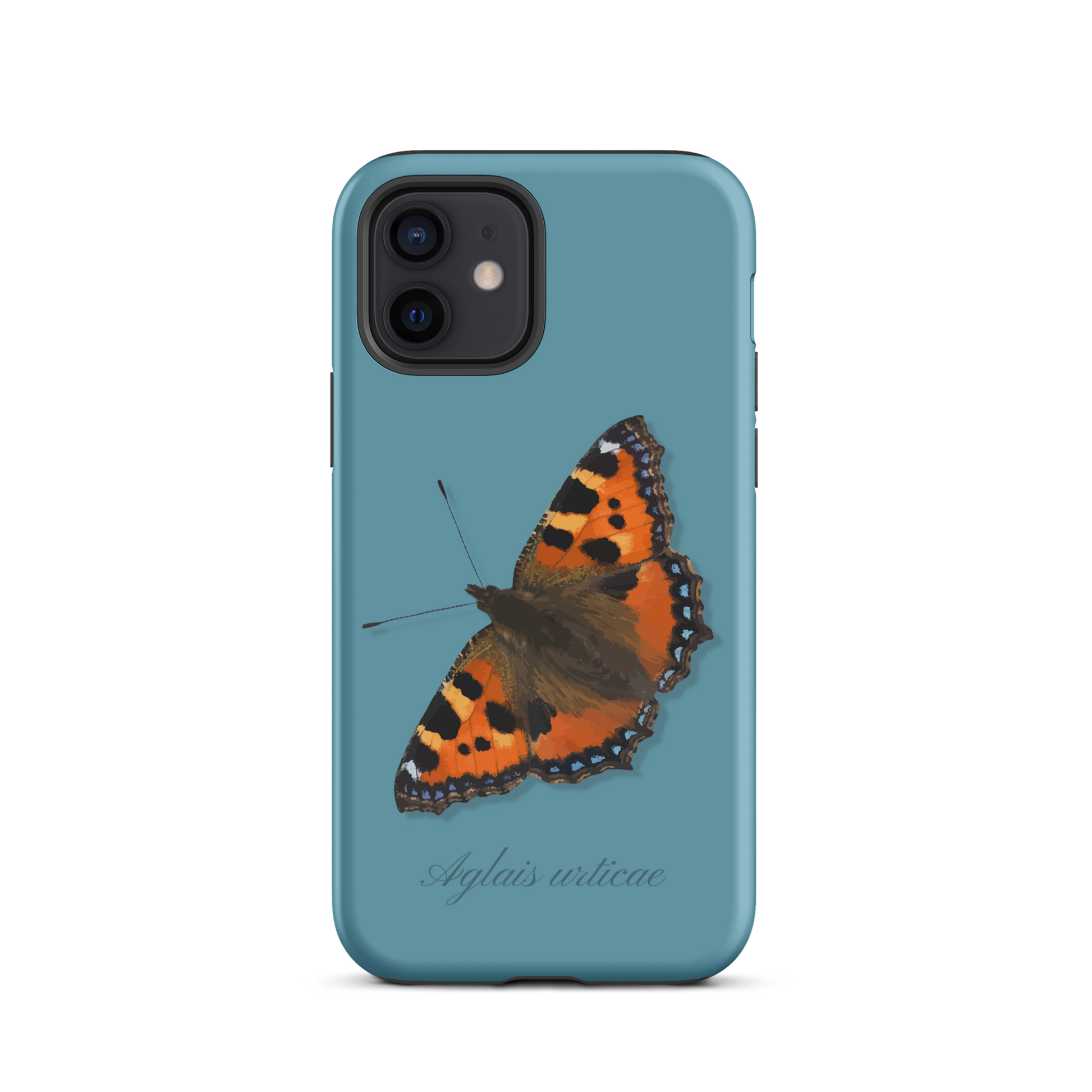 iPhone Case mit Fuchs Design in Gletscherwasserblau, Seitenansicht