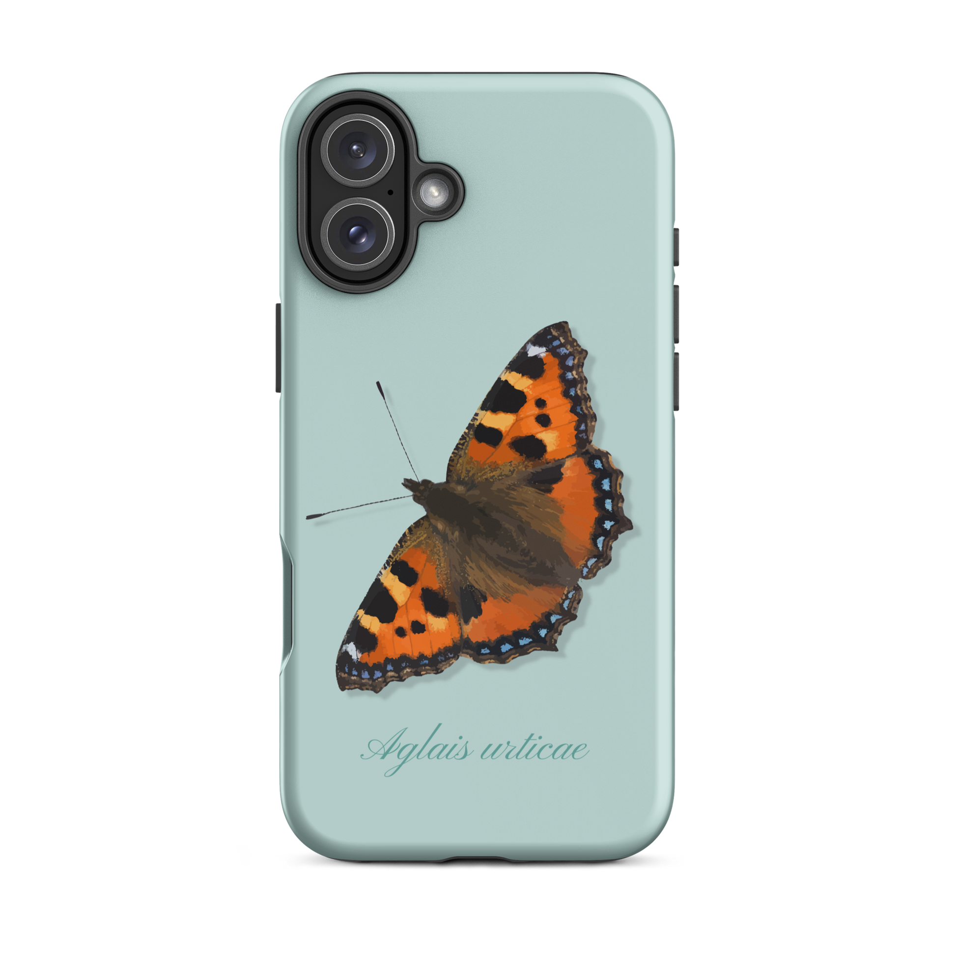 iPhone-Hülle mit Fuchs-Design in Hellblau, Seitenansicht