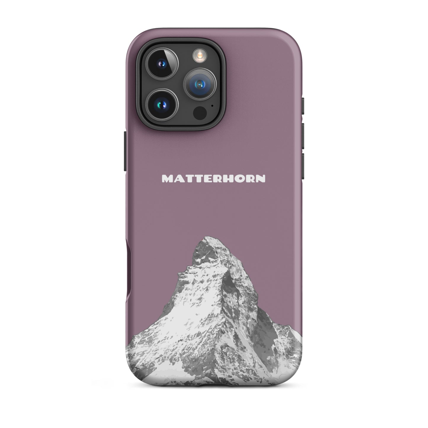 iPhone Case - Matterhorn - Pastellviolett: Hard Case für Apple iPhone mit dem ikonischen Berg bei Zermatt im Wallis.