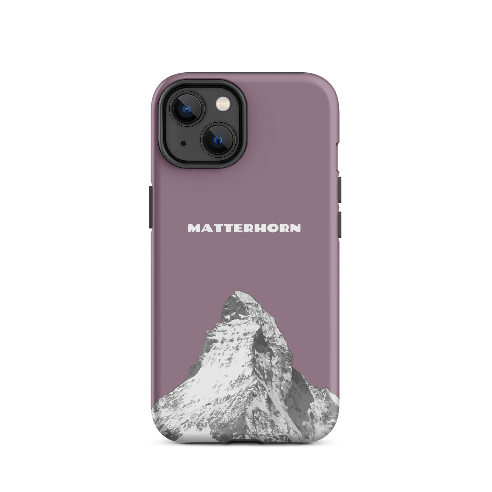iPhone Case - Matterhorn - Pastellviolett: Hard Case für Apple iPhone mit dem ikonischen Berg bei Zermatt im Wallis.