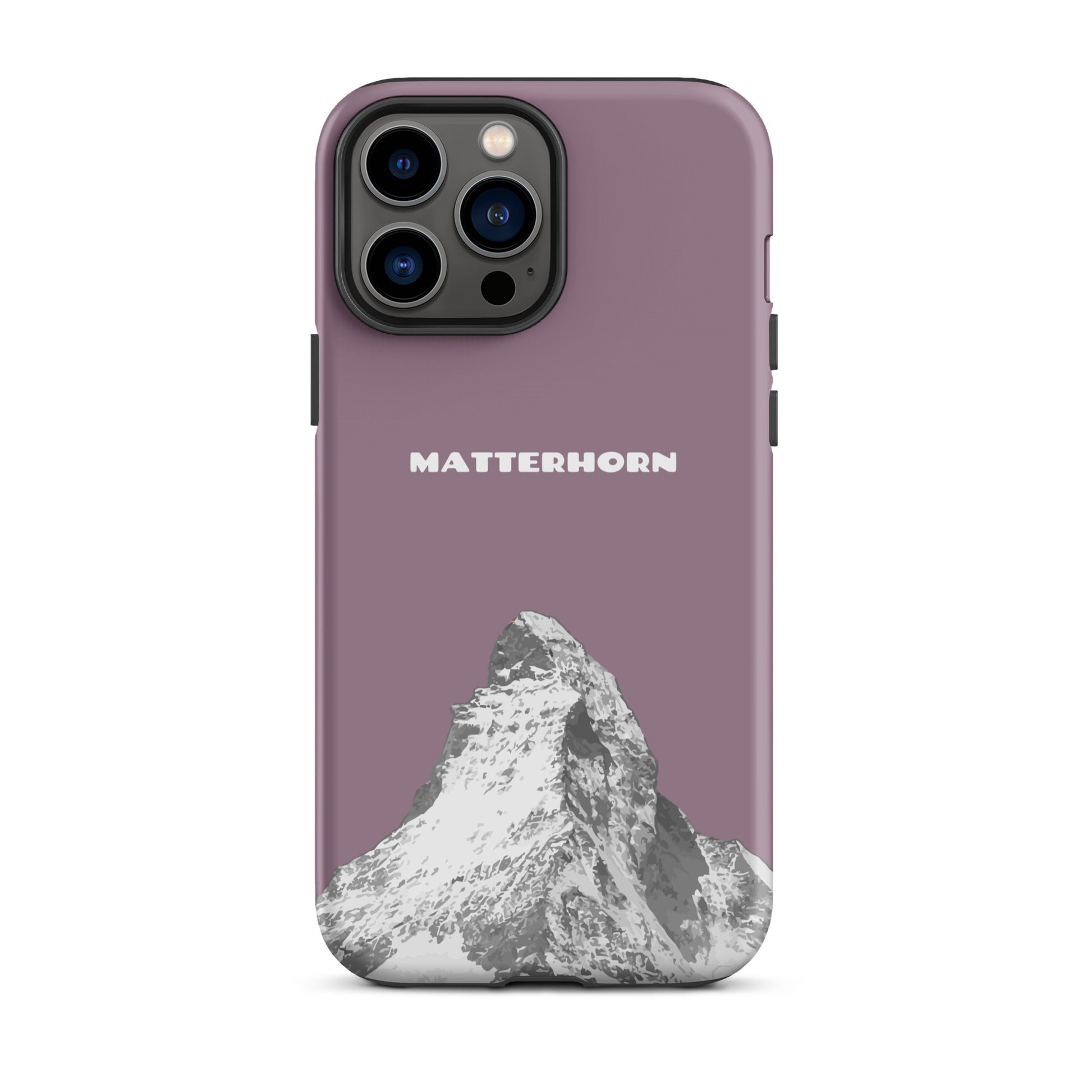 iPhone Case - Matterhorn - Pastellviolett: Hard Case für Apple iPhone mit dem ikonischen Berg bei Zermatt im Wallis.