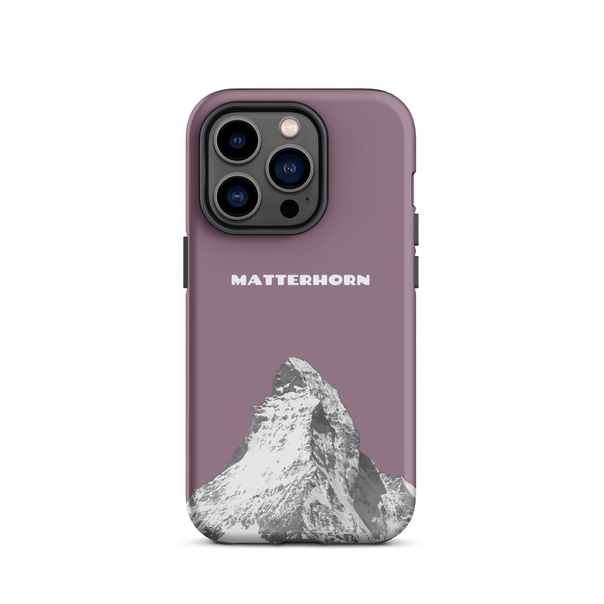 iPhone Case - Matterhorn - Pastellviolett: Hard Case für Apple iPhone mit dem ikonischen Berg bei Zermatt im Wallis.