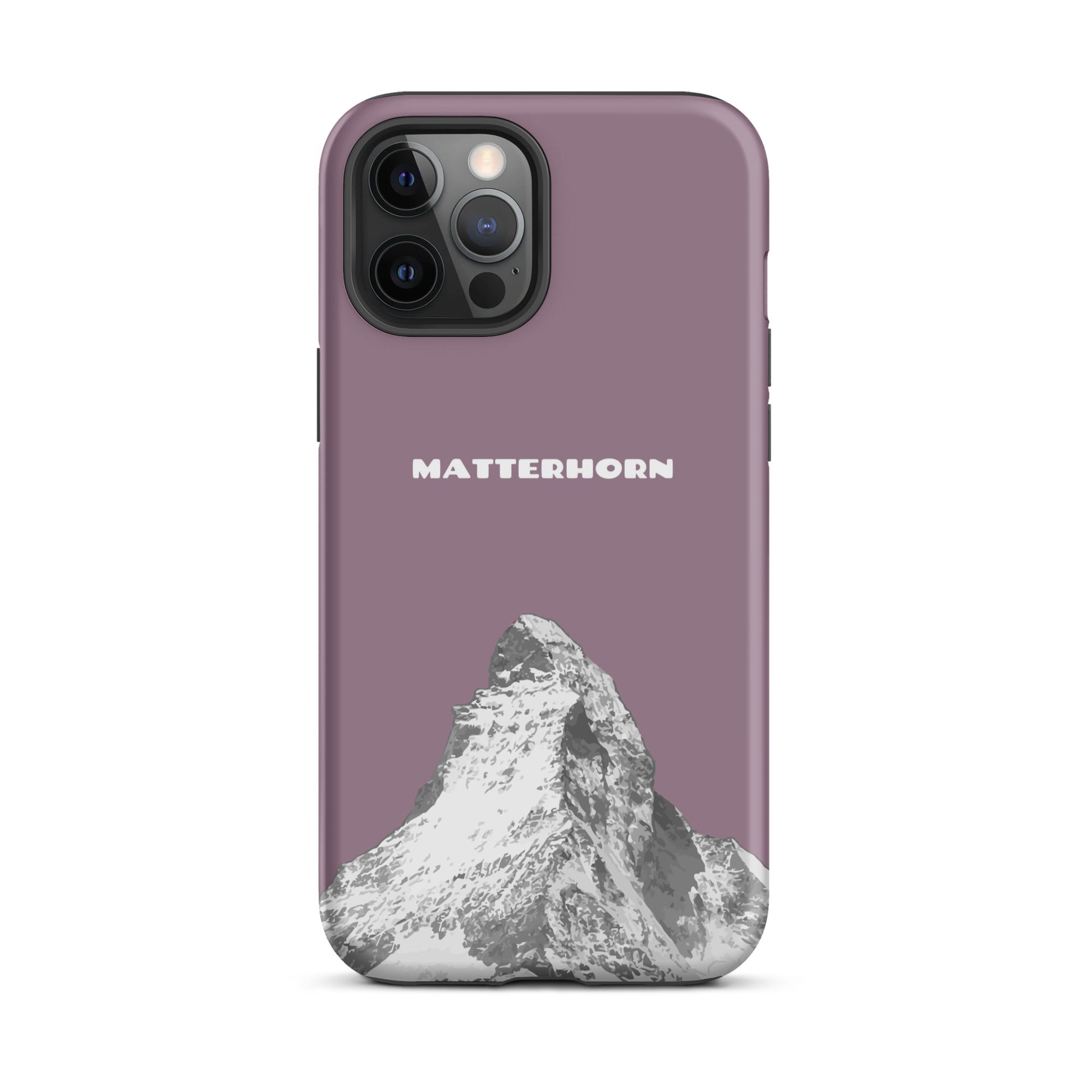 iPhone Case - Matterhorn - Pastellviolett: Hard Case für Apple iPhone mit dem ikonischen Berg bei Zermatt im Wallis.